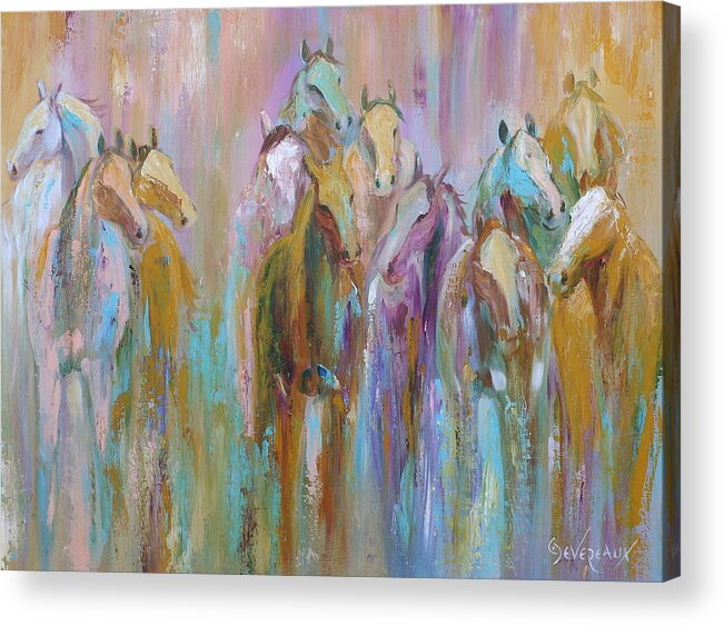 Horse Acrylic Print featuring the painting Summer Heat by Cher Devereaux
