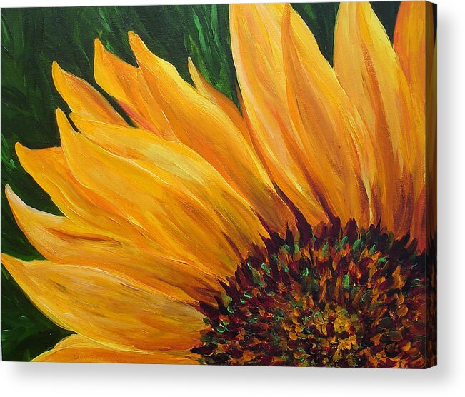 Sunflower Oil Painting Acrylic Print by Mary Jo Zorad