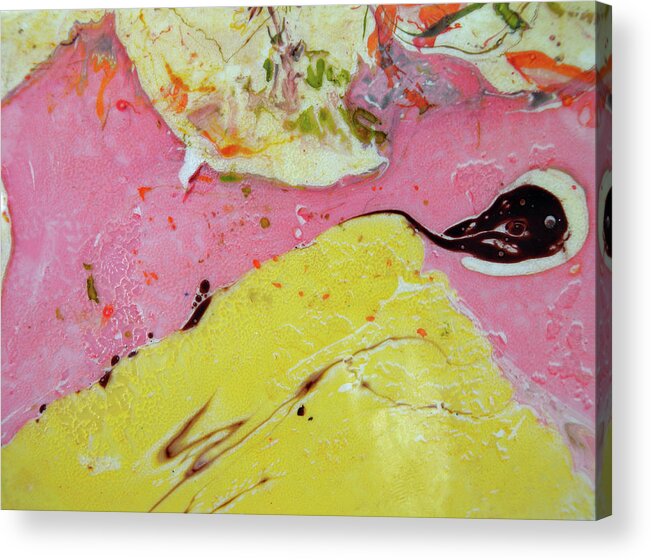 Pink Acrylic Print featuring the painting Sunny Pink by Lisa Lipsett