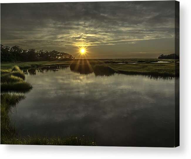 Sunsets Acrylic Print featuring the photograph Sunset Marshes by Mary Clough