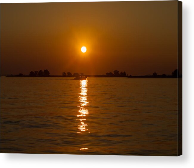 Texas Acrylic Print featuring the photograph Sunset Over Lake Livingston Texas by Joshua House
