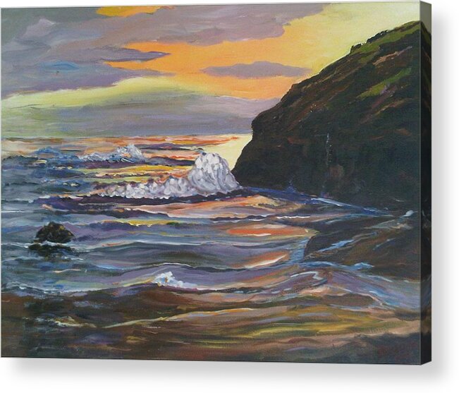Sunset Acrylic Print featuring the painting Sunset by Ray Khalife