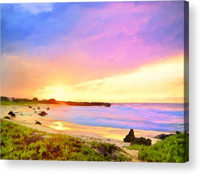 Sunset Acrylic Print featuring the painting Sunset Walk by Dominic Piperata