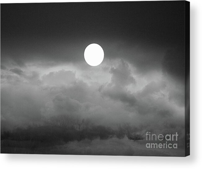 Moon Acrylic Print featuring the photograph Super Moon with Fogs by Yumi Johnson
