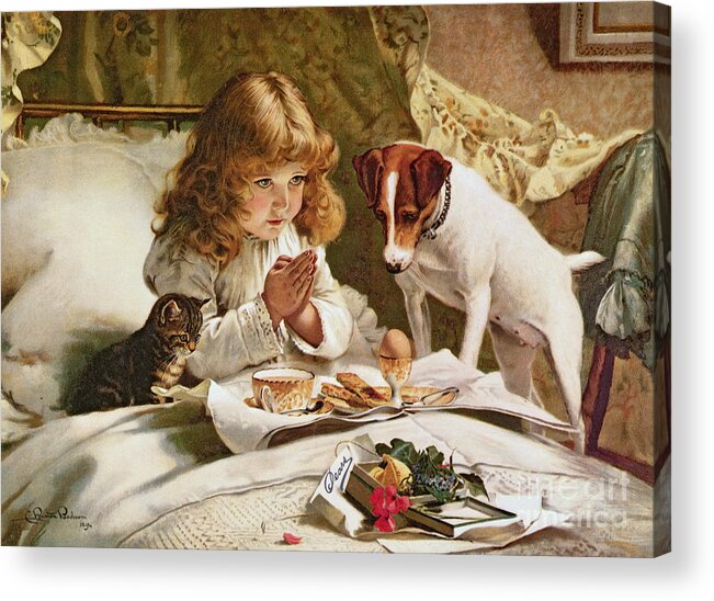 Suspense Acrylic Print featuring the painting Suspense by Charles Burton Barber