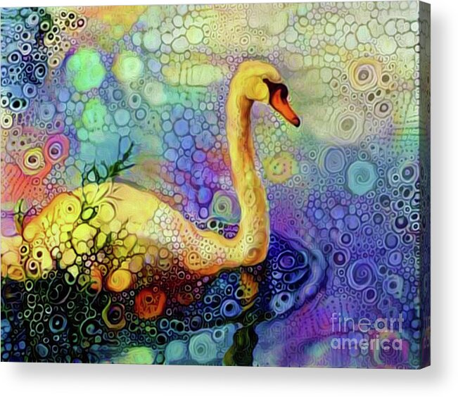 Fantasy Acrylic Print featuring the photograph Swan Spectacular Oil by Nina Silver