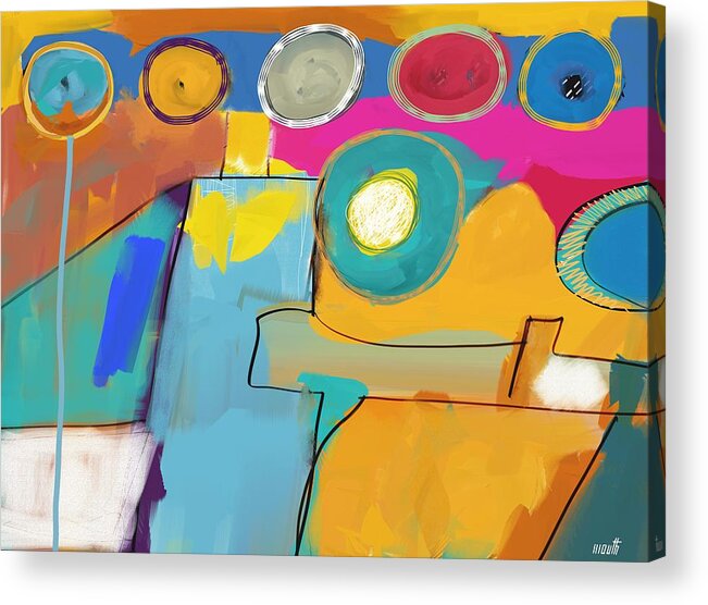 Abstract Acrylic Print featuring the painting Swimming Pool by Patric Mouth