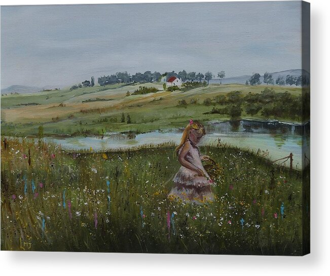 Impression Acrylic Print featuring the painting Tender Blossom - LMJ by Ruth Kamenev