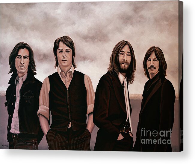 The Beatles Acrylic Print featuring the painting The Beatles 3 by Paul Meijering