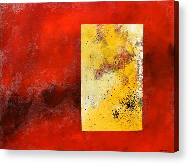 Lyrical Abstract Acrylic Print featuring the painting The beginning of a shape by Eduard Meinema