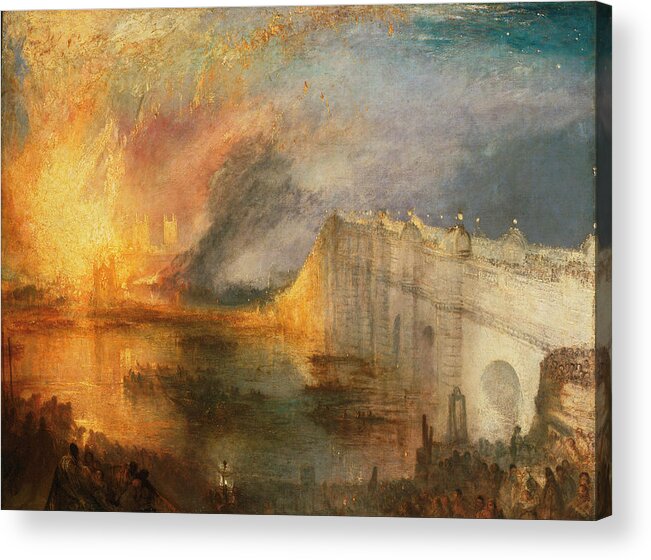 William Turner Acrylic Print featuring the painting The Burning Of The Houses Of Lords And Commons by William Turner