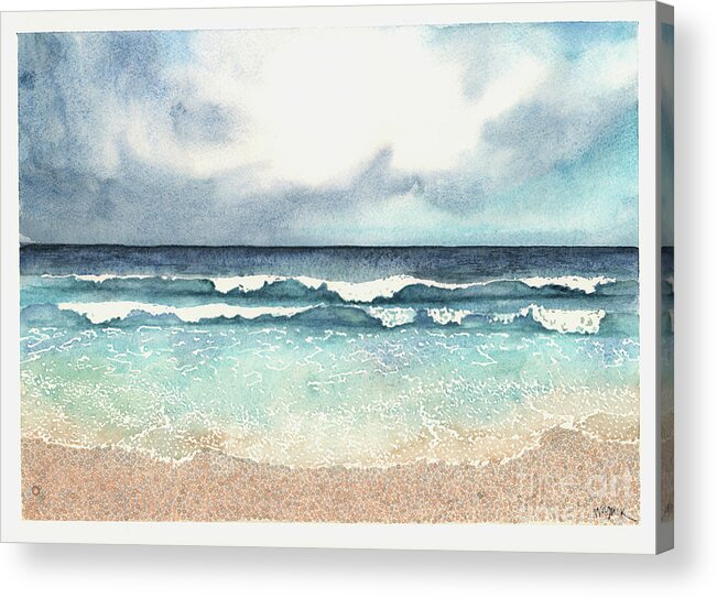 Beach Acrylic Print featuring the painting The Forecast for Today by Hilda Wagner