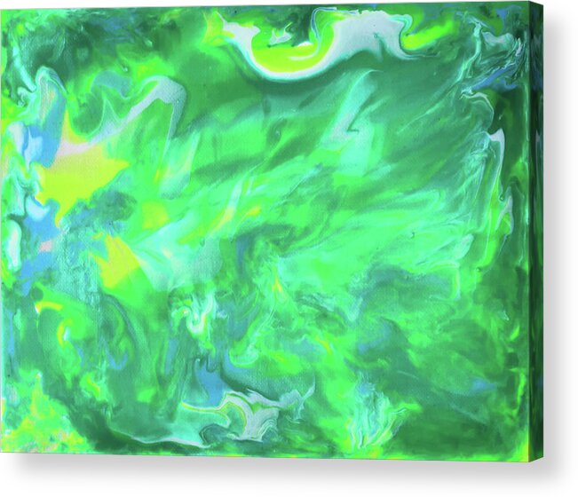 Green Acrylic Print featuring the painting Northern Lights by Deborah Boyd