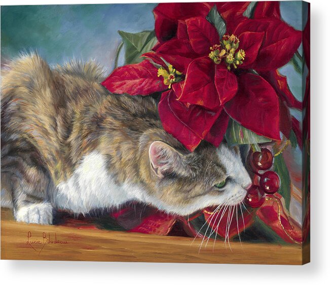 Cat Acrylic Print featuring the painting The Inspector by Lucie Bilodeau