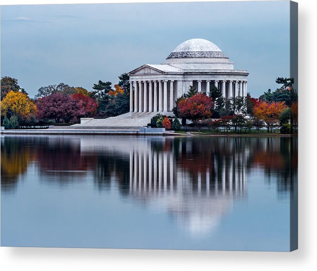 Reflection Acrylic Print featuring the photograph The Jefferson in Baby Blue by Ed Clark