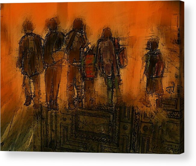 People Acrylic Print featuring the painting The Knowledge Seekers by Jim Vance
