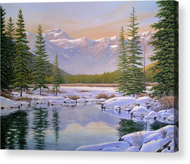 Jake Vandenbrink Acrylic Print featuring the painting The Last Days of Winter by Jake Vandenbrink