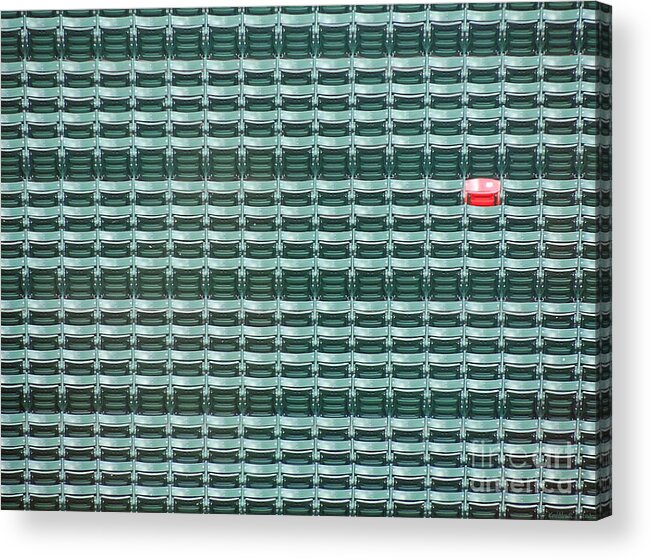 Fenway Park Acrylic Print featuring the photograph The Lone Red Seat at Fenway Park by Keith Ptak
