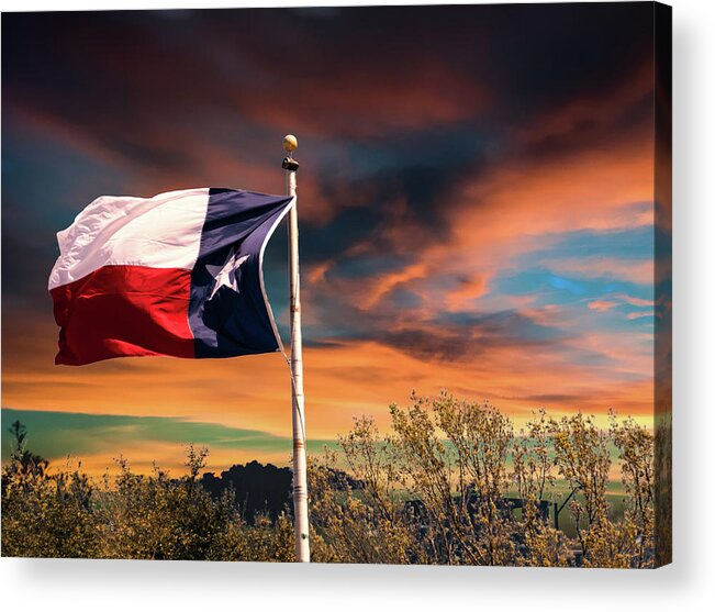 Washington On The Brazos Acrylic Print featuring the photograph The Lone Star Flag by G Lamar Yancy