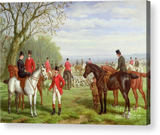 The Acrylic Print featuring the painting The Meet by Edward Benjamin Herberte