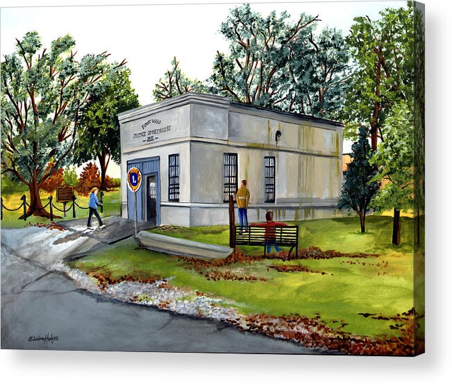 Louisiana Acrylic Print featuring the painting The Old Jail by Elaine Hodges