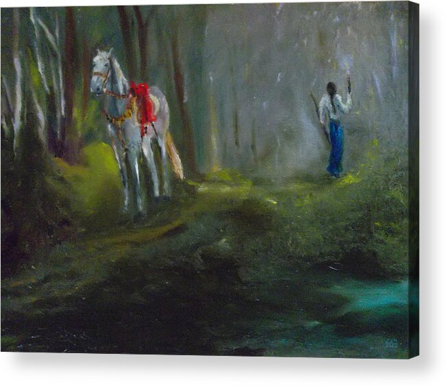 Horse Acrylic Print featuring the painting The Seeker II by Susan Esbensen