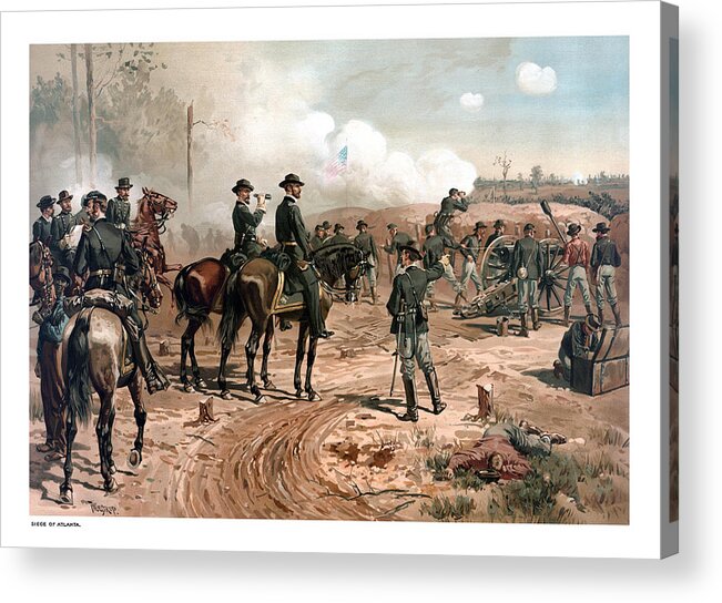 General Sherman Acrylic Print featuring the painting The Siege of Atlanta by War Is Hell Store