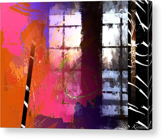 Abstract Acrylic Print featuring the mixed media Through a Window 1 by Janis Kirstein
