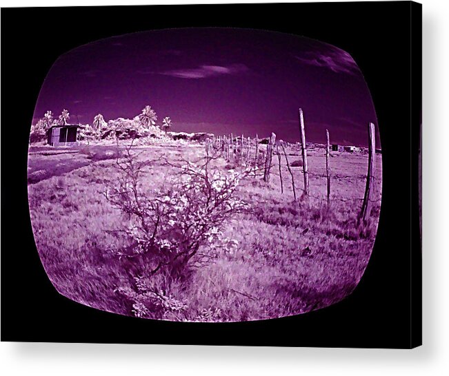 Infrared Acrylic Print featuring the photograph Through the TV by Galeria Trompiz