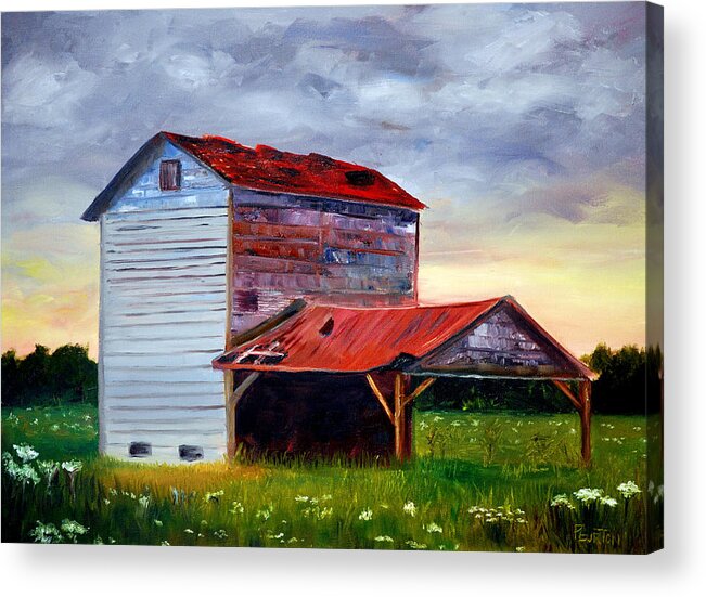 Tobacco Barn Acrylic Print featuring the painting Tobacco Road by Phil Burton