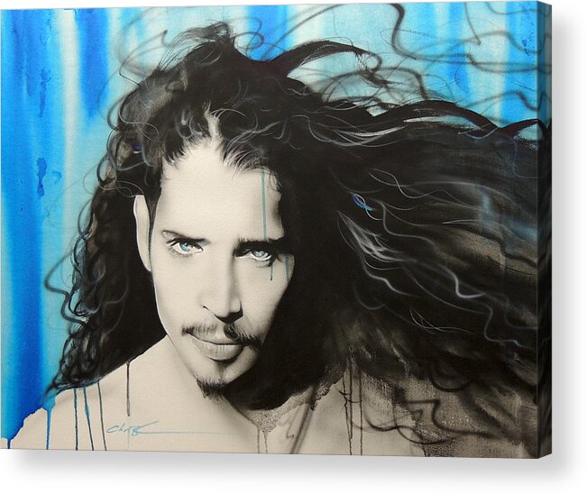Chris Cornell Acrylic Print featuring the painting Track 12 by Christian Chapman Art