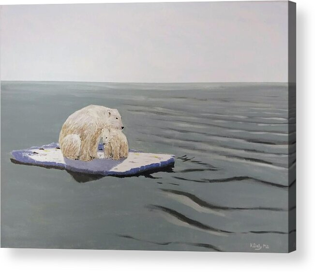 Bear Acrylic Print featuring the painting Stranded by Kevin Daly