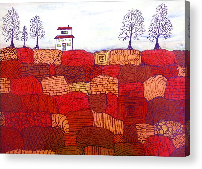 Farm Acrylic Print featuring the painting Tree Farm by Wayne Potrafka