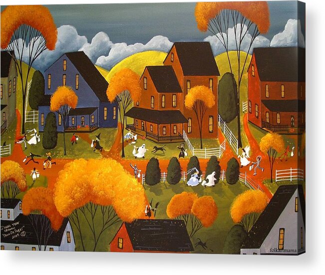 Halloween Acrylic Print featuring the painting Trick Or Treat 2007 by Debbie Criswell
