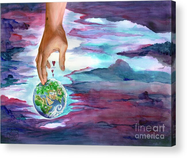 Earth Acrylic Print featuring the painting Trust Me by Nancy Cupp