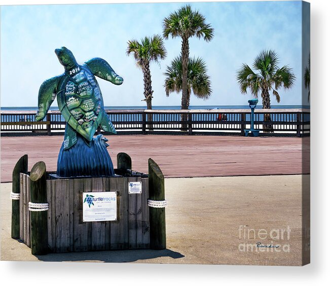 Al Acrylic Print featuring the photograph Turtletracks Gulf Shores Orange Beach Al Seascape 1561A by Ricardos Creations