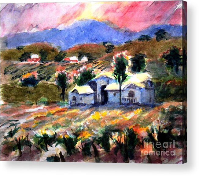 Landscape Acrylic Print featuring the painting Tuscany Colors by John West