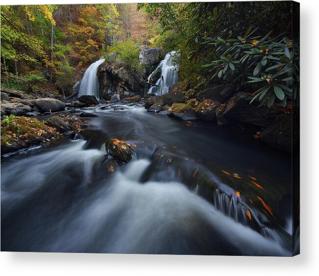 Water Acrylic Print featuring the photograph Upper Turtletown Falls Autumn by Dennis Sprinkle