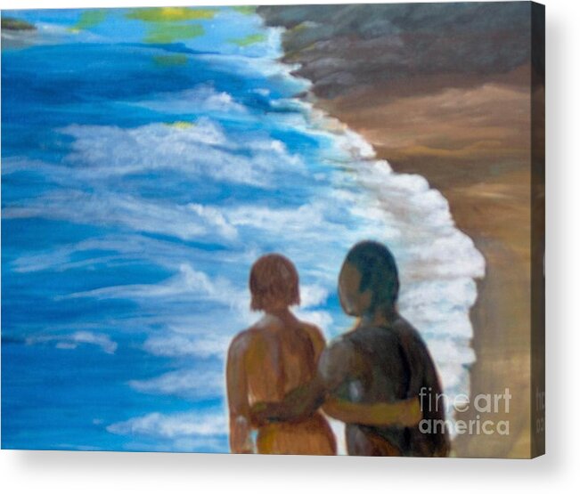 Landscape Acrylic Print featuring the painting Us Against The World by Saundra Johnson