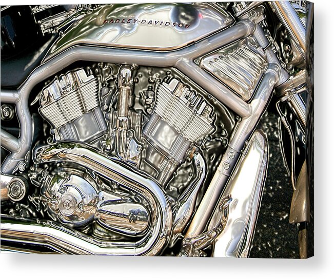 Motorcycles Acrylic Print featuring the photograph V-rod titanium by Mark Alesse
