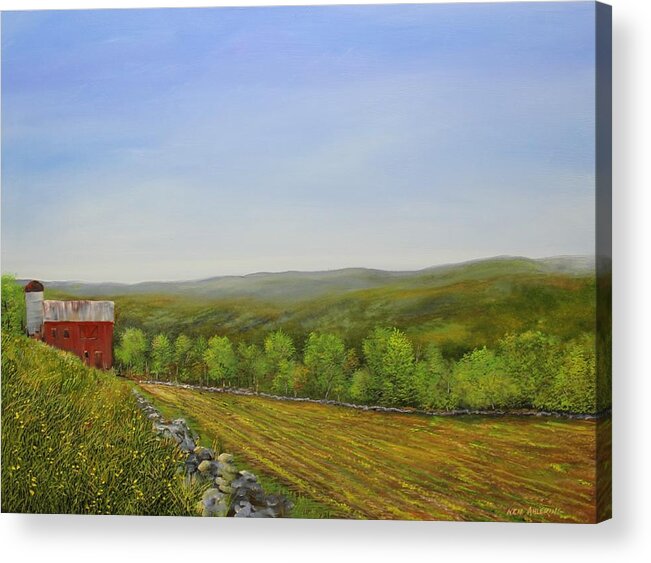 Farm Acrylic Print featuring the painting Valley Farm by Ken Ahlering