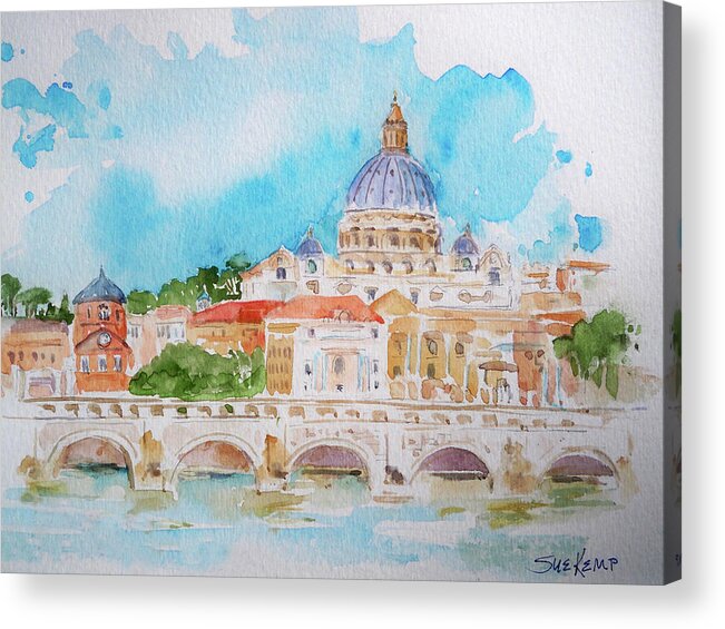 Rome Acrylic Print featuring the painting Vatican City by Sue Kemp