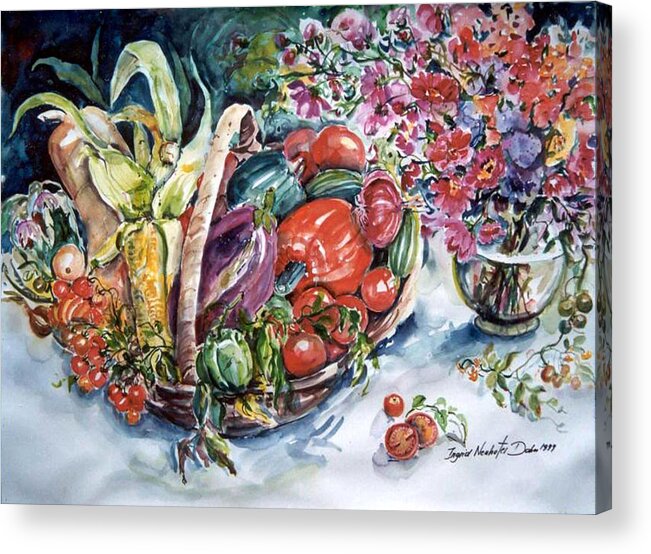 Ingrid Dohm Acrylic Print featuring the painting Vegetable Harvest by Ingrid Dohm
