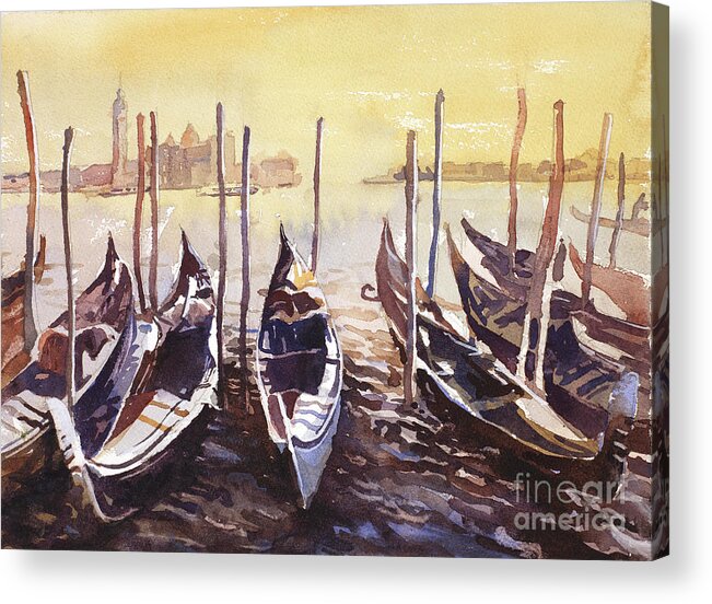 Art Venice Acrylic Print featuring the painting Venice Watercolor- Italy by Ryan Fox