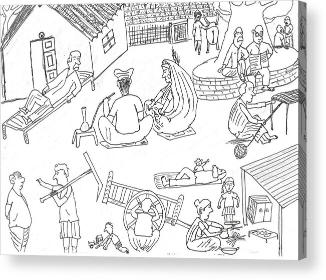 Village Life Drawing by Sachin sathawane  Saatchi Art