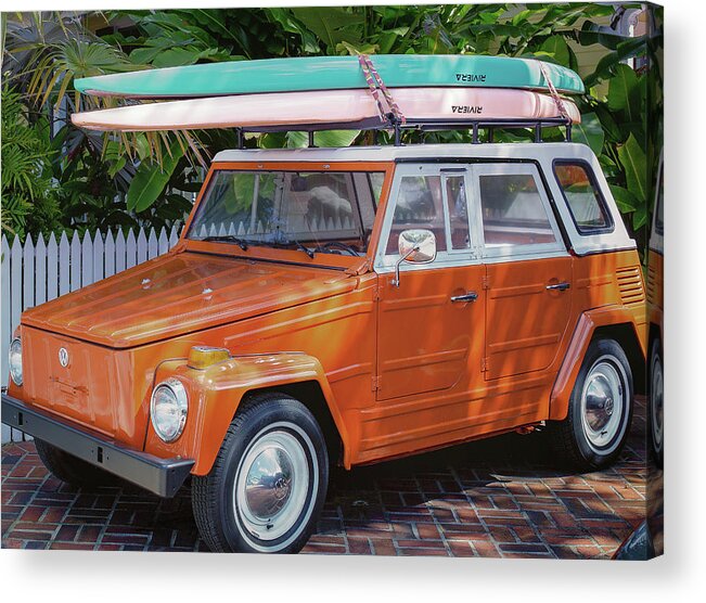 Volkswagen Acrylic Print featuring the photograph Volkswagen and Surfboards by Robert Bellomy