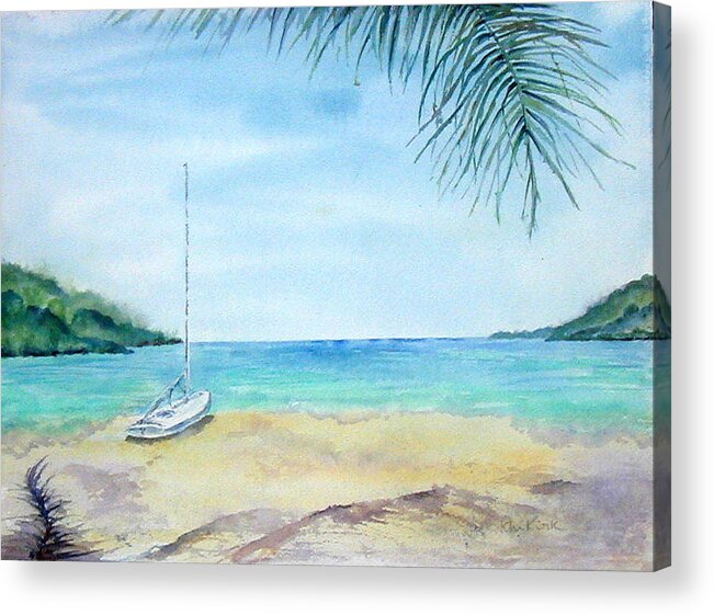 Beach Acrylic Print featuring the painting Waiting for a Sailor by Diane Kirk