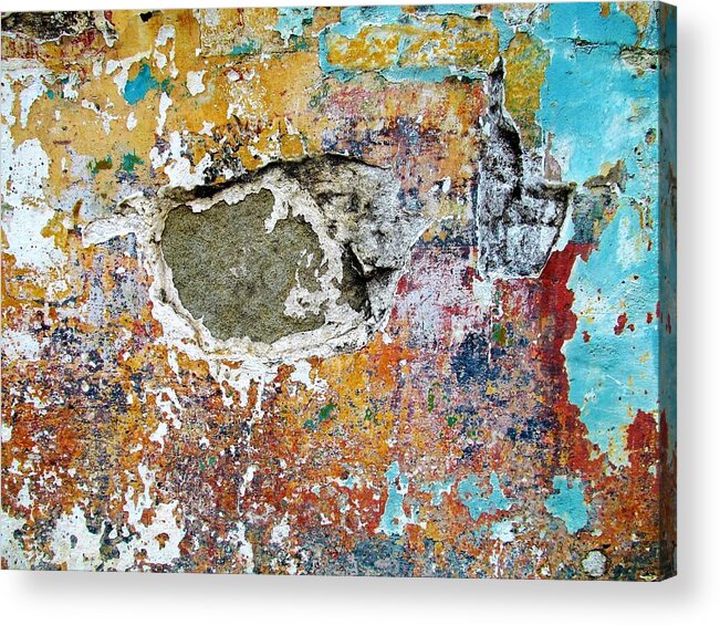 Texture Acrylic Print featuring the photograph Wall Abstract 196 by Maria Huntley