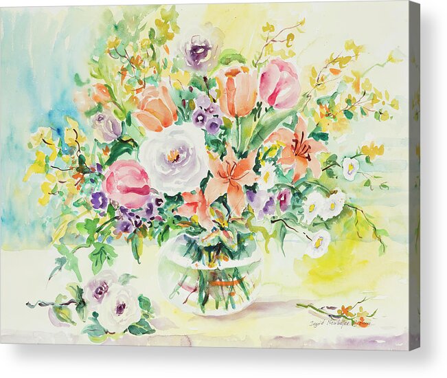 Flowers Acrylic Print featuring the painting Watercolor Series 161 by Ingrid Dohm