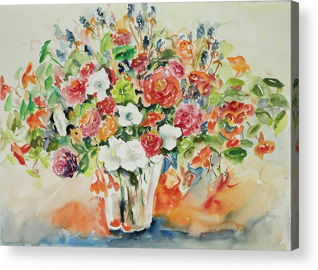 Flowers Acrylic Print featuring the painting Watercolor Series 23 by Ingrid Dohm